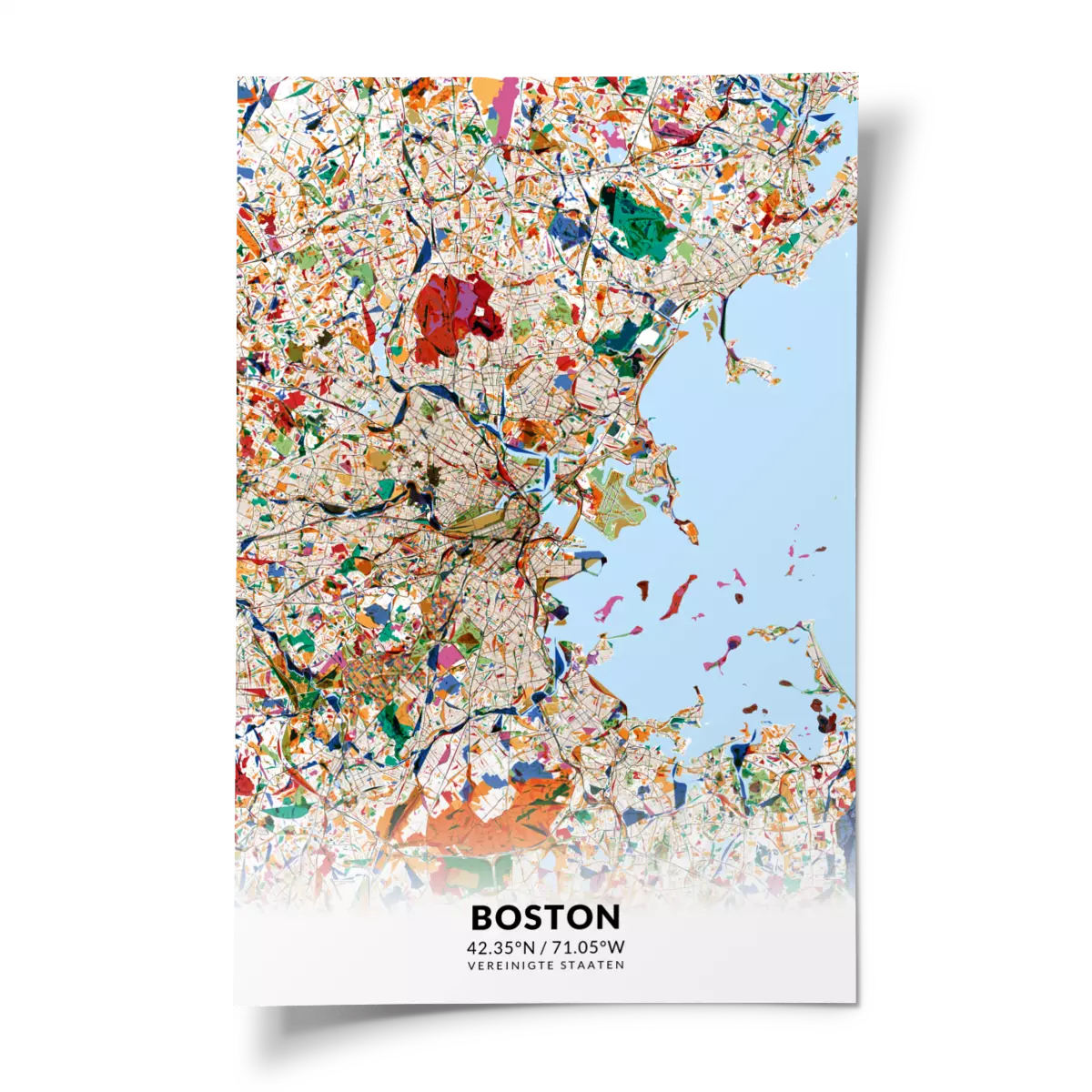 Poster Boston Im Stil Kandinsky UrbanMapDesign