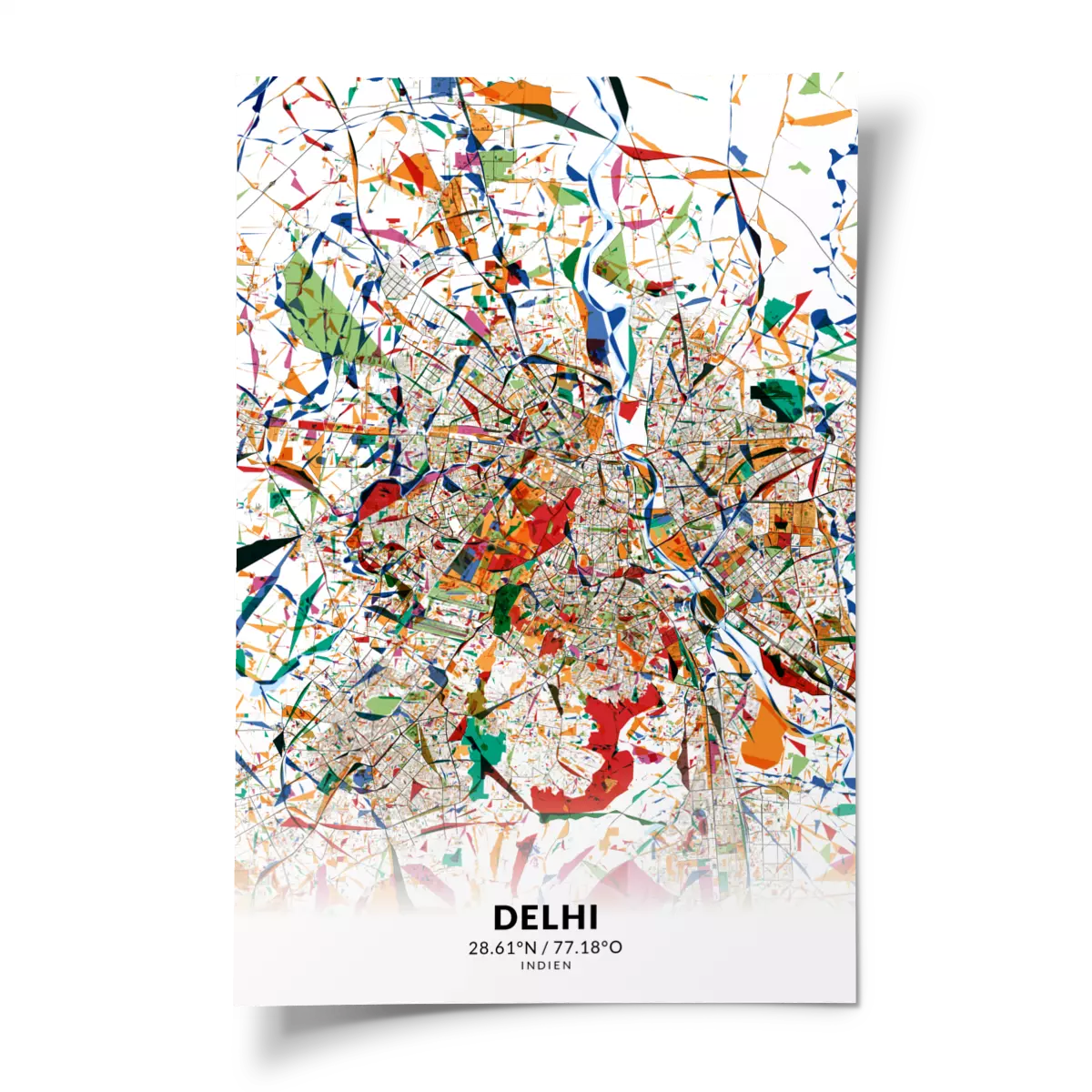 Poster Delhi Im Stil Kandinsky Urbanmapdesign