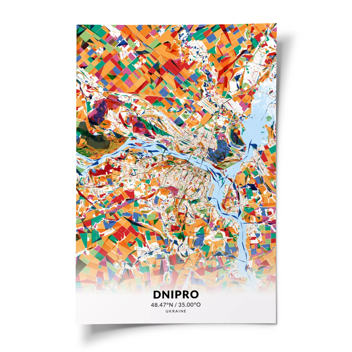 Poster Dnipro Im Stil Kandinsky UrbanMapDesign