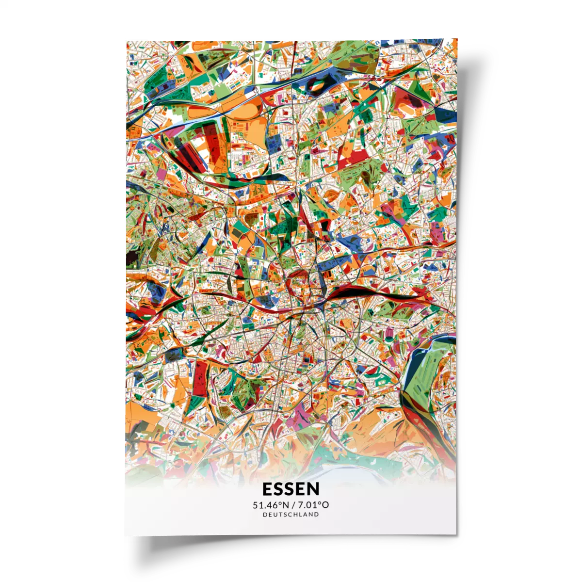 Poster Essen Im Stil Kandinsky UrbanMapDesign