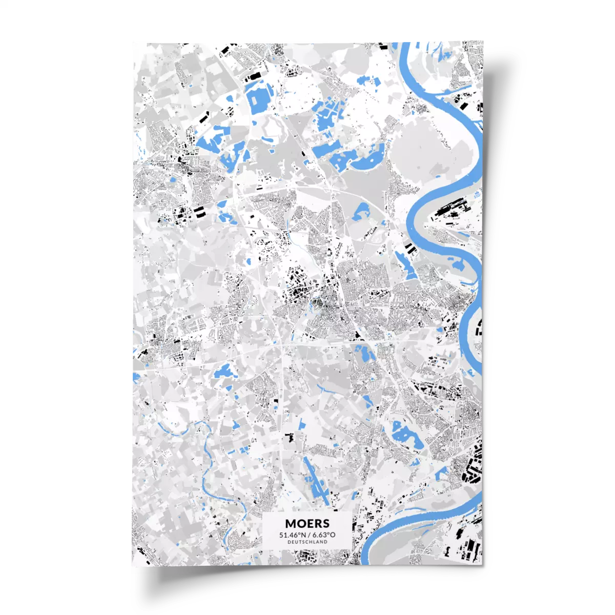 Poster Moers Im Stil Schwarzplan UrbanMapDesign