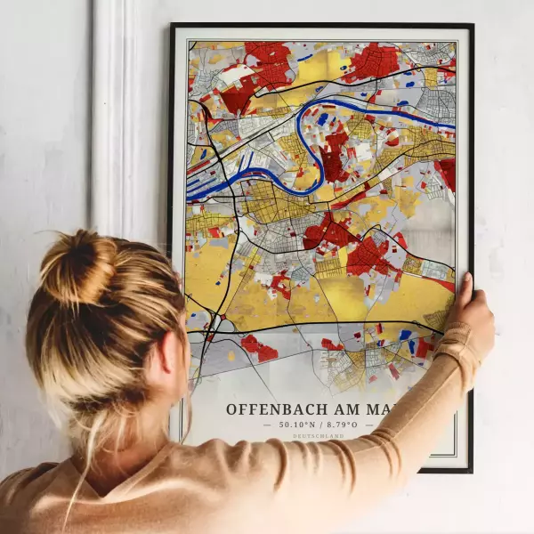 Poster Offenbach Am Main Im Stil Mondrian UrbanMapDesign