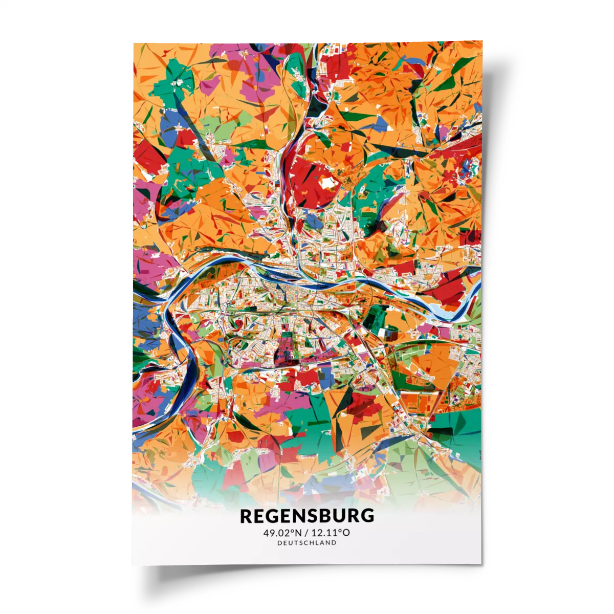 Poster Regensburg Im Stil Kandinsky UrbanMapDesign