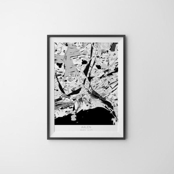 City-Map Aalen im Stil Kandinsky
