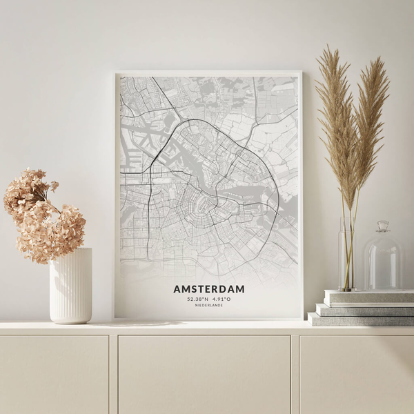 City-Map Amsterdam im Stil Elegant