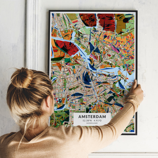 City-Map Amsterdam im Stil Kandinsky