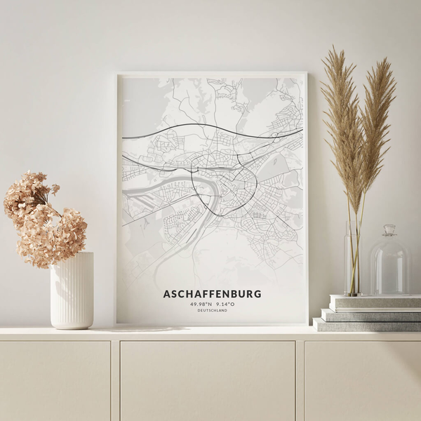 City-Map Aschaffenburg im Stil Elegant
