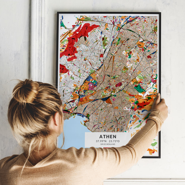 City-Map Athen im Stil Kandinsky