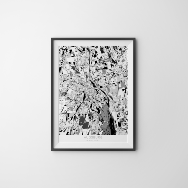 City-Map Augsburg im Stil Kandinsky