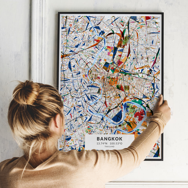 City-Map Bangkok im Stil Kandinsky