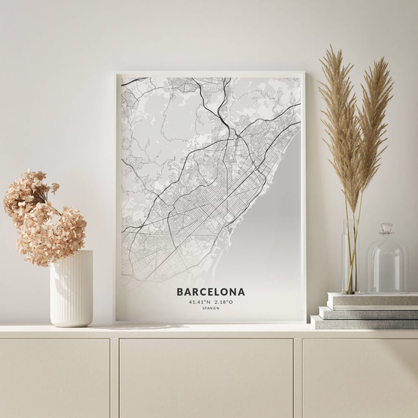 City-Map Barcelona im Stil Elegant