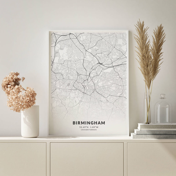 City-Map Birmingham im Stil Elegant