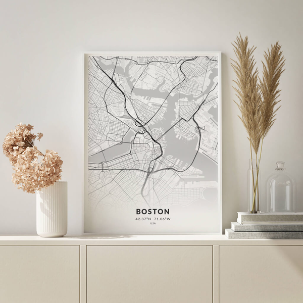 City-Map Boston im Stil Elegant