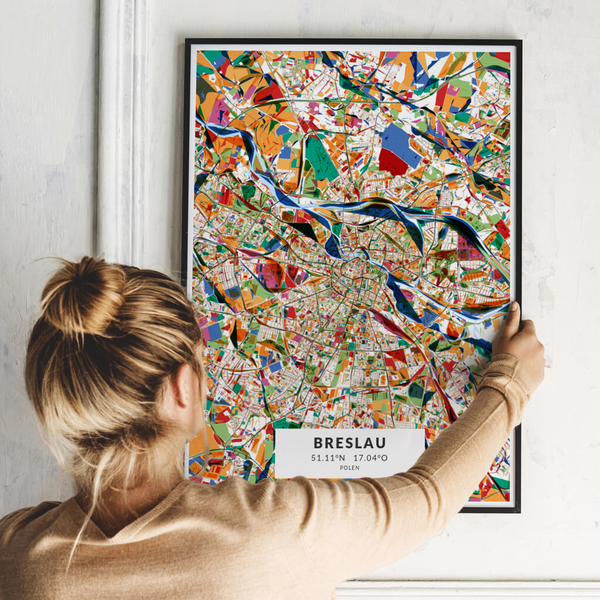 City-Map Breslau im Stil Kandinsky City-Map Breslau im Stil Kandinsky