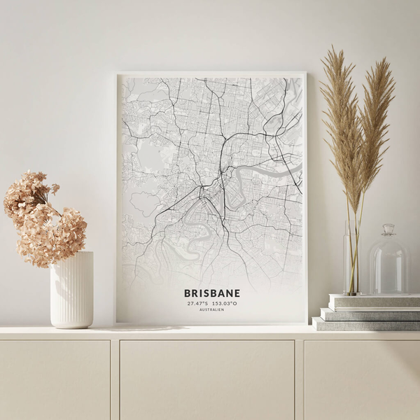 City-Map Brisbane im Stil Elegant City-Map Brisbane im Stil Elegant