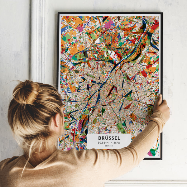 City-Map Brüssel im Stil Kandinsky
