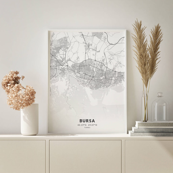 City-Map Bursa im Stil Elegant City-Map Bursa im Stil Elegant