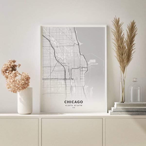 City-Map Chicago im Stil Elegant