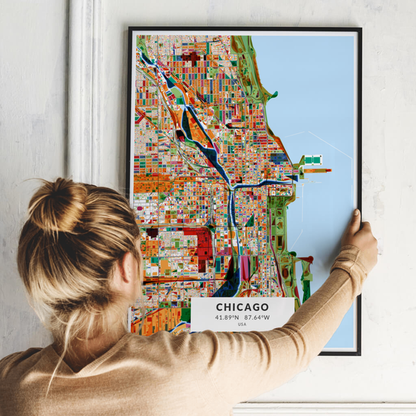 City-Map Chicago im Stil Kandinsky City-Map Chicago im Stil Kandinsky