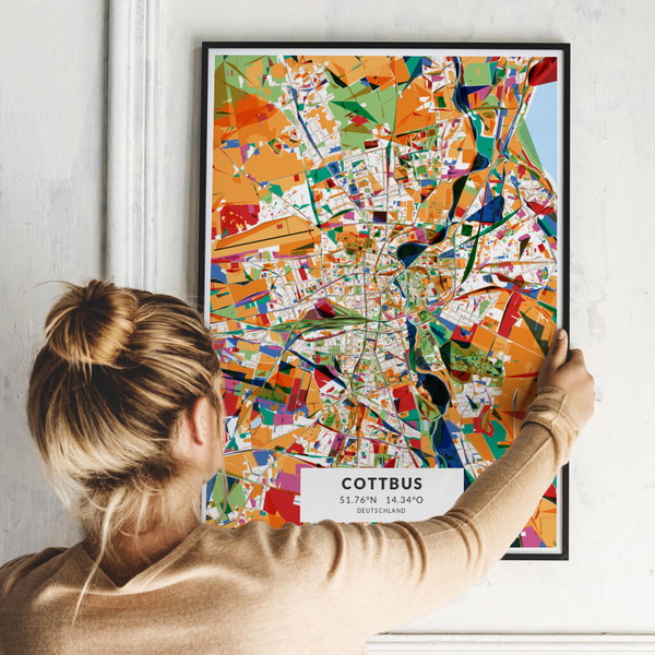 City-Map Cottbus im Stil Kandinsky City-Map Cottbus im Stil Kandinsky