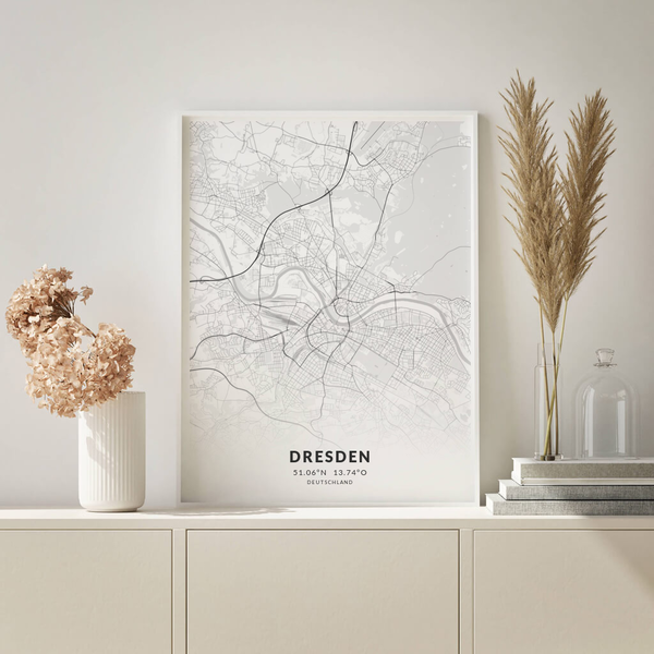 City-Map Dresden im Stil Elegant City-Map Dresden im Stil Elegant