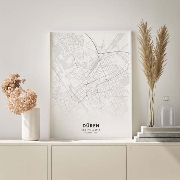 City-Map Düren im Stil Elegant City-Map Düren im Stil Elegant