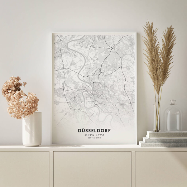 City-Map Düsseldorf im Stil Elegant