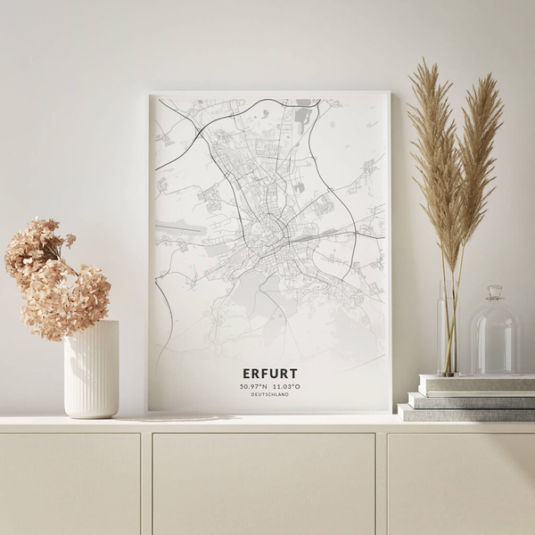 City-Map Erfurt im Stil Elegant