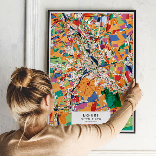 City-Map Erfurt im Stil Kandinsky