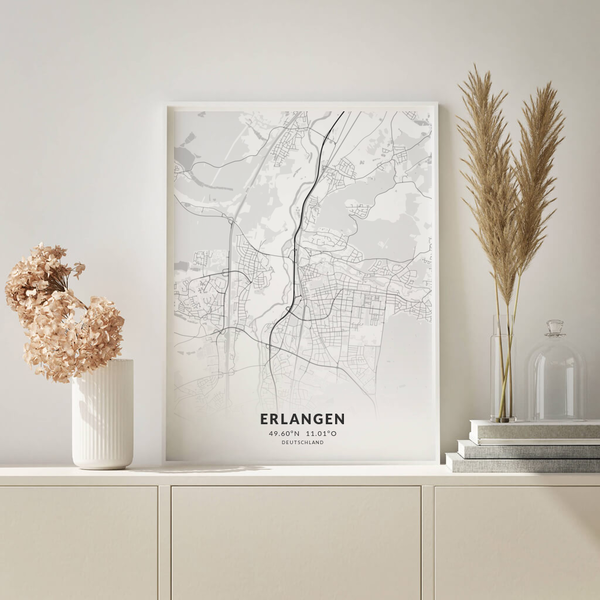City-Map Erlangen im Stil Elegant City-Map Erlangen im Stil Elegant
