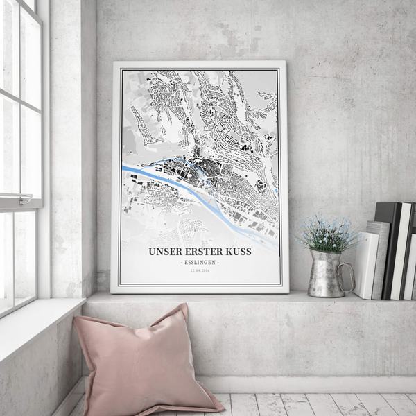 Stadtkarte Esslingen im Stil Schwarzplan Stadtkarte Esslingen im Stil Schwarzplan