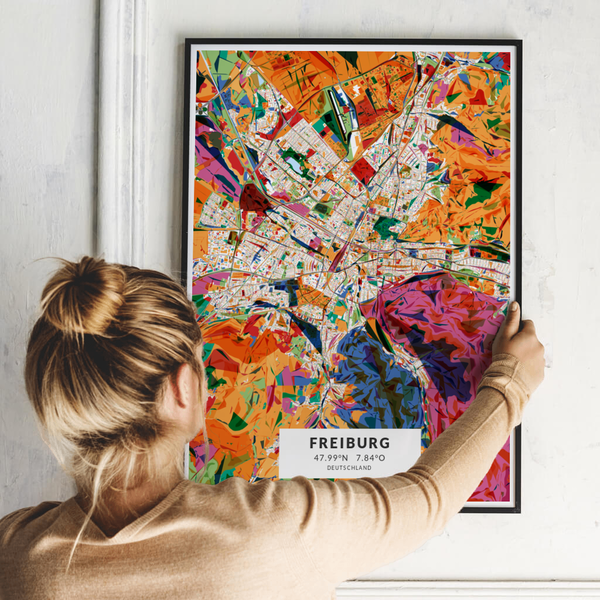 City-Map Freiburg im Stil Kandinsky City-Map Freiburg im Stil Kandinsky
