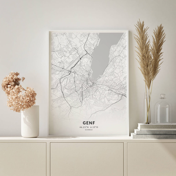 City-Map Genf im Stil Elegant
