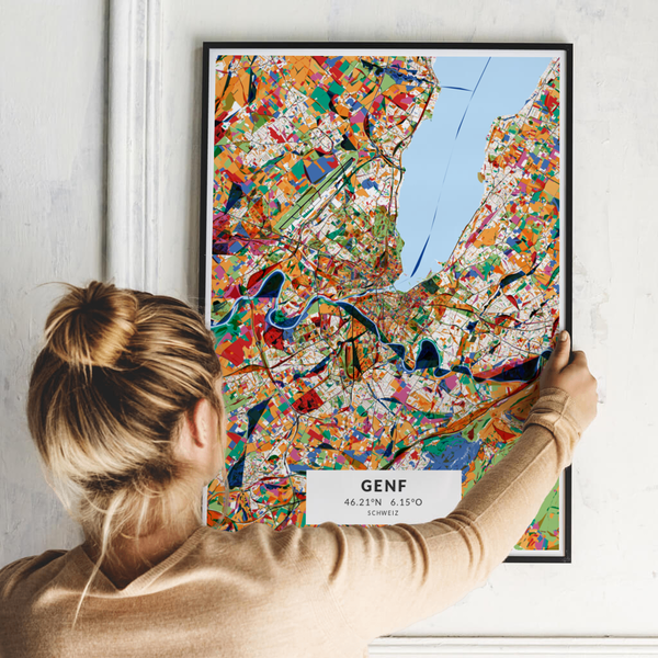 City-Map Genf im Stil Kandinsky City-Map Genf im Stil Kandinsky