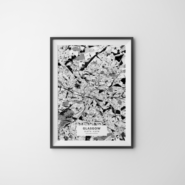 City-Map Glasgow im Stil Kandinsky