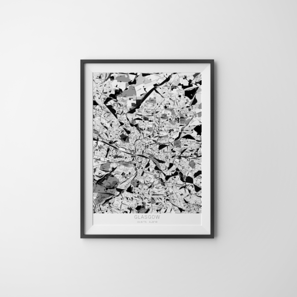 City-Map Glasgow im Stil Kandinsky