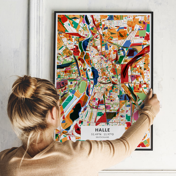 City-Map Halle im Stil Kandinsky City-Map Halle im Stil Kandinsky