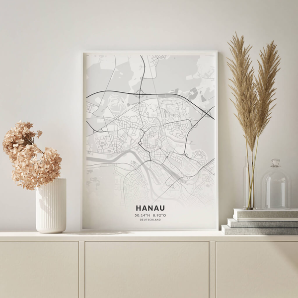City-Map Hanau im Stil Elegant City-Map Hanau im Stil Elegant