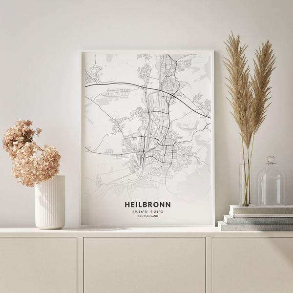 City-Map Heilbronn im Stil Elegant City-Map Heilbronn im Stil Elegant