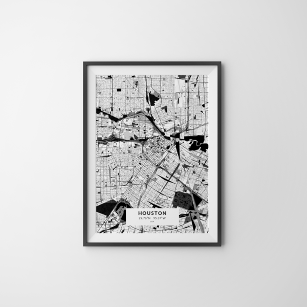 City-Map Houston im Stil Kandinsky