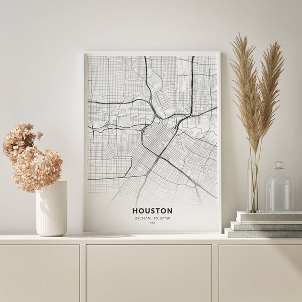 City-Map Houston im Stil Elegant