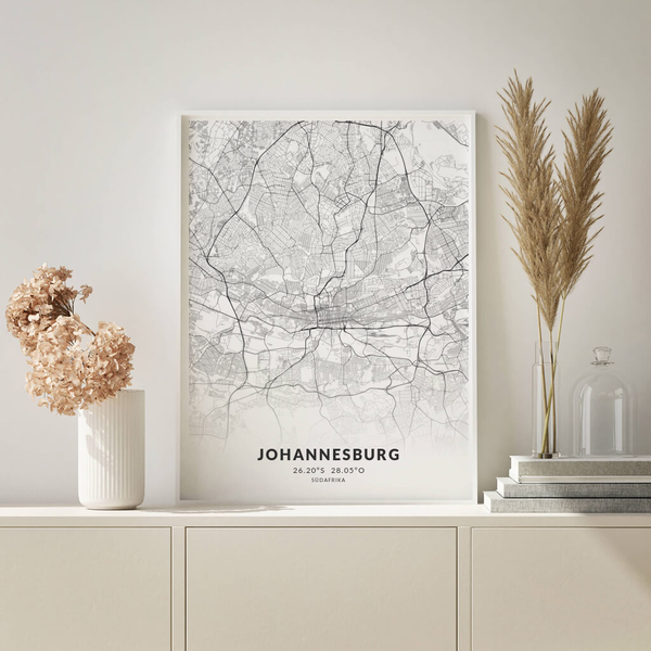 City-Map Johannesburg im Stil Elegant City-Map Johannesburg im Stil Elegant