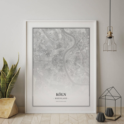 Gerahmtes Poster von Köln im Stil Bleistift