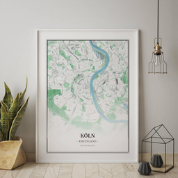 Gerahmtes Poster von Köln im Stil Gentle