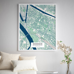 Poster der Innenstadt Mannheims im Stil Kontrast