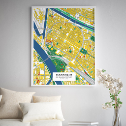 Poster der Innenstadt Mannheims im Stil Lichtenstein