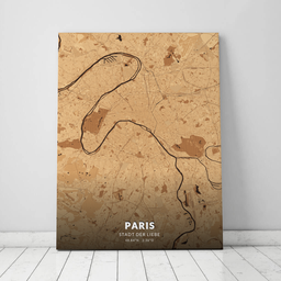 Leinwand von Paris im Stil Holz