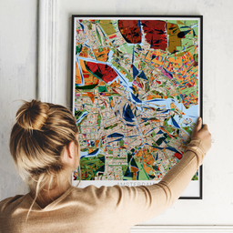 Poster von Amsterdam im Stil Kandinsky