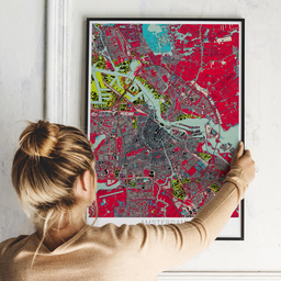 Poster von Amsterdam im Stil Popart