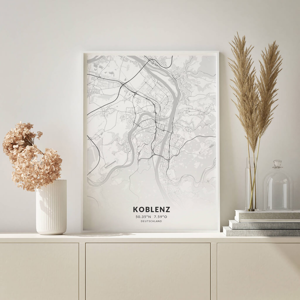 City-Map Koblenz im Stil Elegant City-Map Koblenz im Stil Elegant
